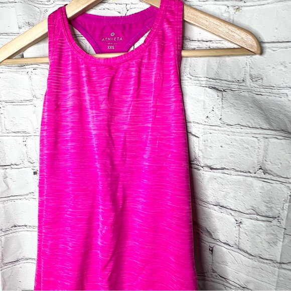 Athleta High Neck Shadow Stripe Chi Tank In Purple/Pink Size XXS 422982 - Picture 3 of 8